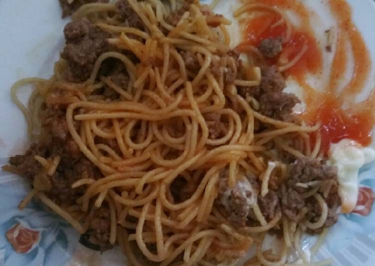 Spaghetti rumahan yg simple