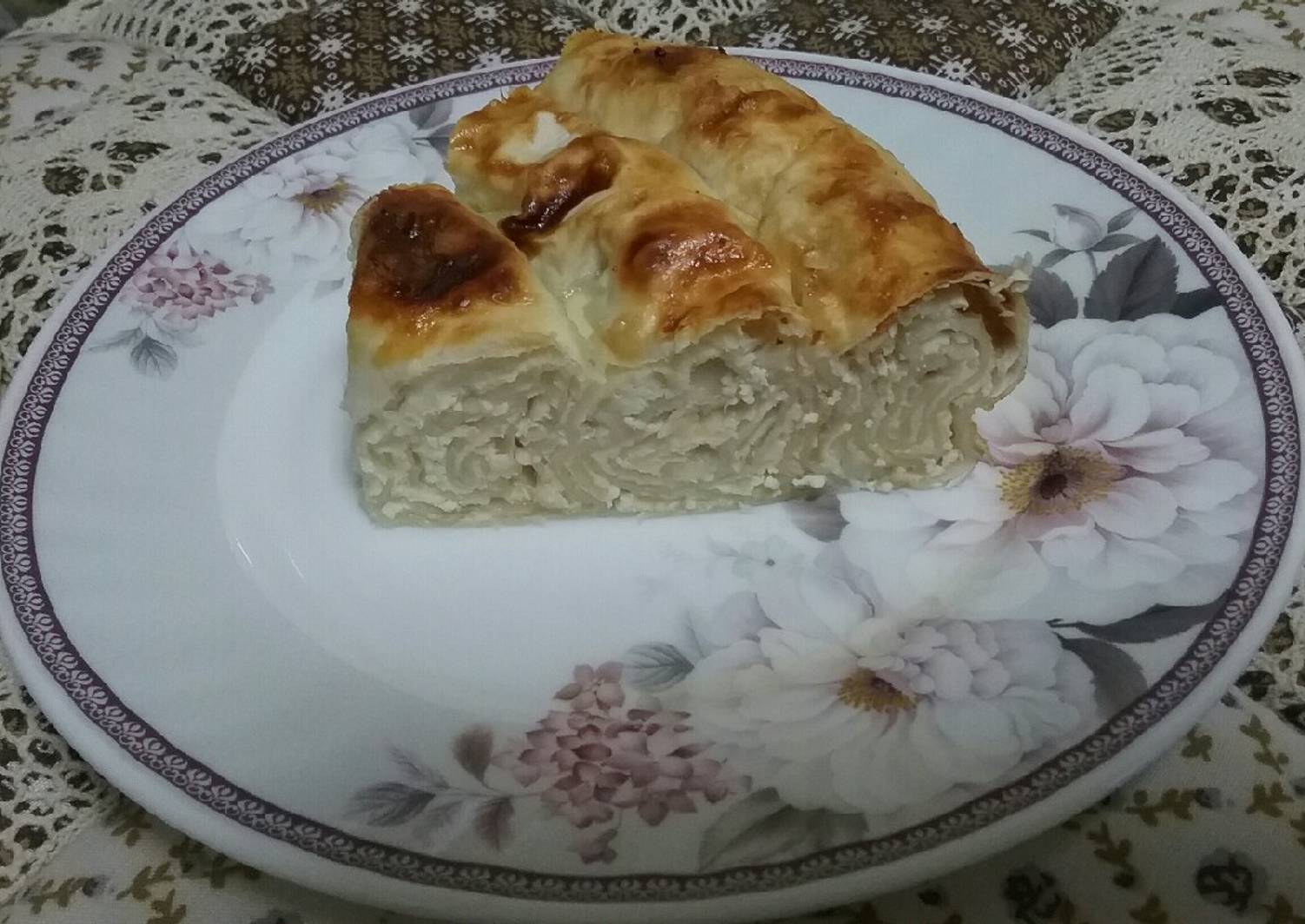 Пирог из лаваша с творогом и яблоками