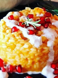Foto di Risotto con zucca e melagrana