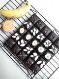 Brownies pisang coklat potong