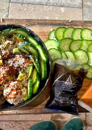 A picture of Buddha Bowl with Veggie Meatballs & Fragrant Rice.