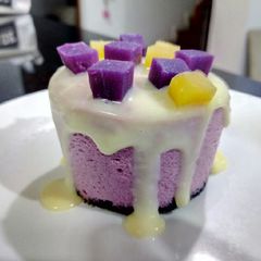 A picture of Sweet purple potato cheesecake.