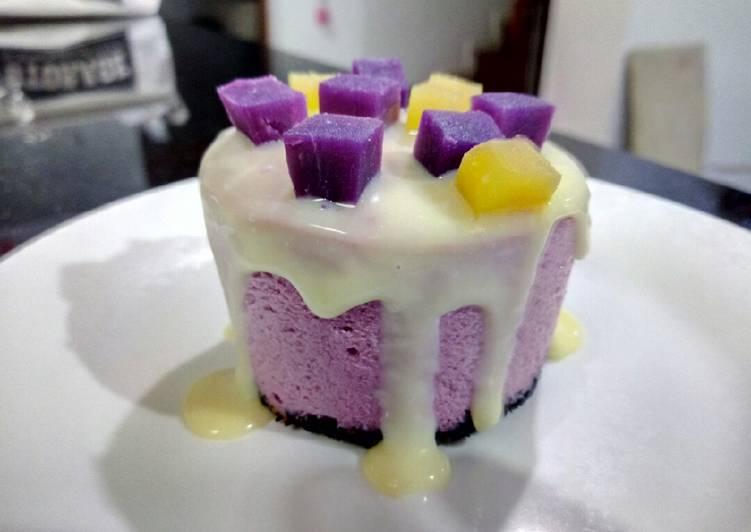 Sweet purple potato cheesecake