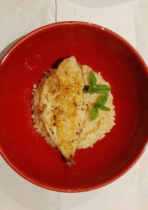 Une photo de Risotto crémeux au lait de coco - Filet de Griset