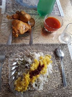 عکسی از دستور باقلا پلو با مرغ
