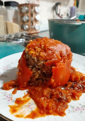 Una foto de Morrones rellenos