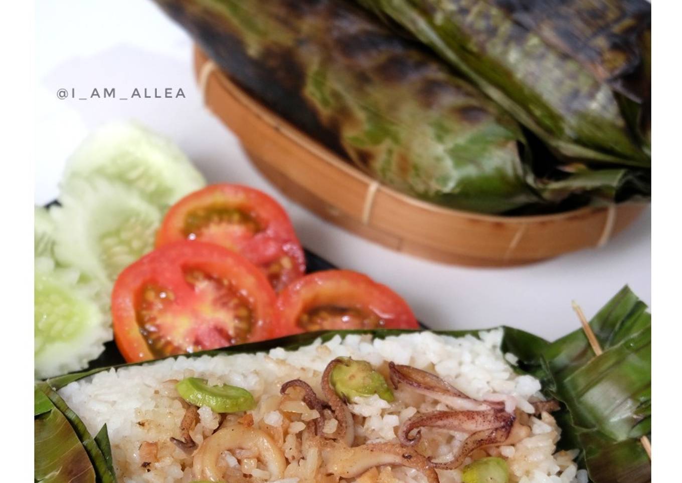Nasi Bakar Cumi Pete
