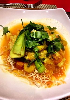 A picture of Thai red curry.