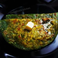A picture of Palak paneer Parathas.
