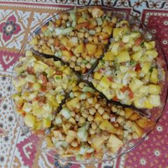 A picture of Spicy mango salad &sweet chana salad.