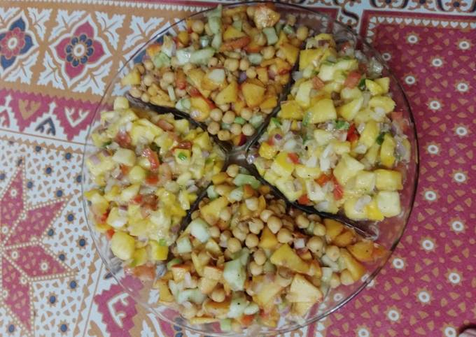 Spicy mango salad &sweet chana salad