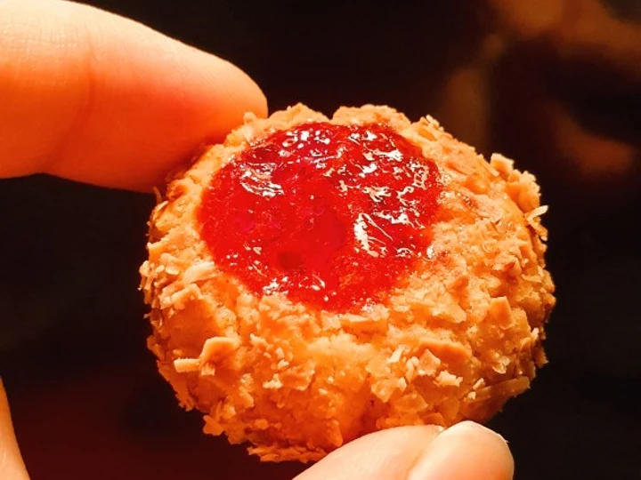 Easy Steps Make Recipes Strawberry 🍓 Cheese Thumbprint Cookies - Super Renyah! 🤩 the Perfect Can Pamper Your Tongue.