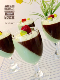 Foto resep Avocado Chocolate Pudding with avocado mousse