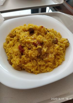 Una foto de Arroz con setas y chorizo