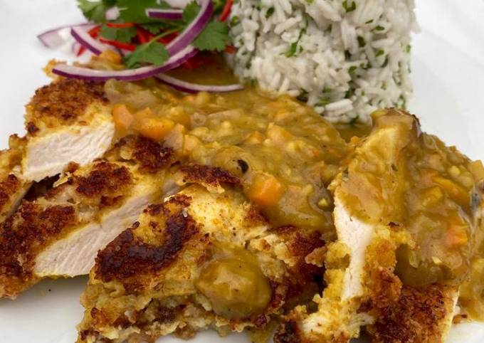 Chicken Katsu Curry with Corriander Rice