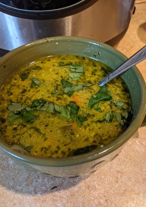 A picture of Pesto chicken soup instant pot ip.