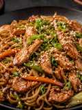 Yakisoba de pollo al estilo bulgogi