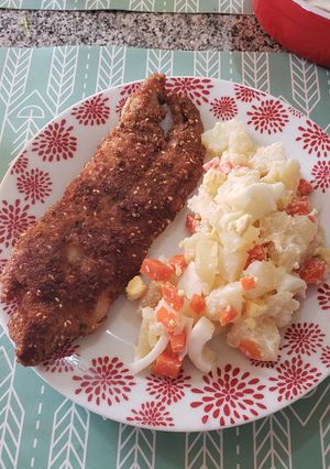 Una foto de Filete de reineta apanado