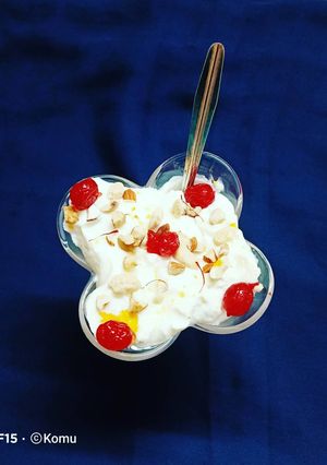 A picture of Kesar Elaichi Shrikhand.