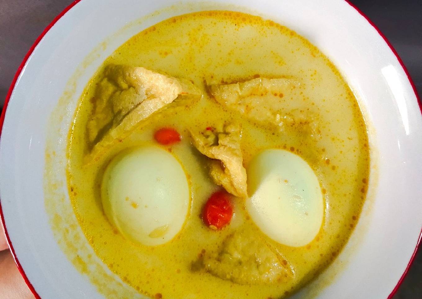 Sayur telur, tahu kuah santan