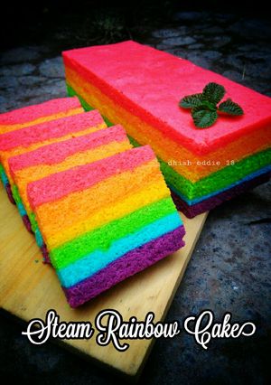 Foto resep Steam rainbow cake