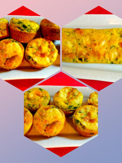 Una foto de Muffins y budín de espinaca, cebollita y algo más 😋
