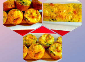 Una foto de Muffins y budín de espinaca, cebollita y algo más 😋