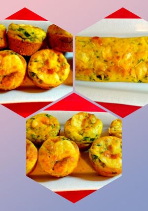 Una foto de Muffins y budín de espinaca, cebollita y algo más 😋