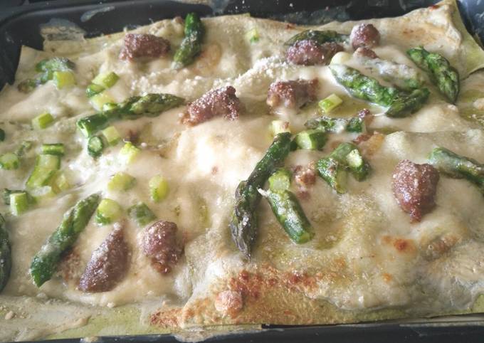 Lasagne asparagi e salsiccia