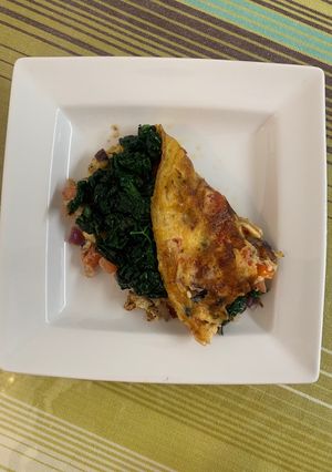 A picture of Kale omelette.