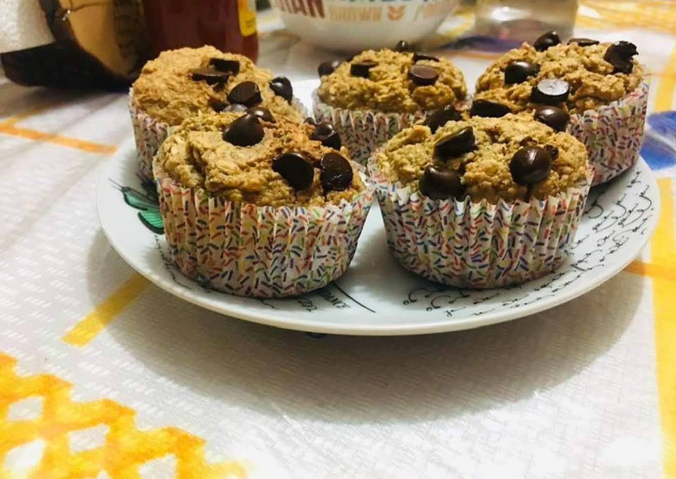 Muffins de avena y plátano