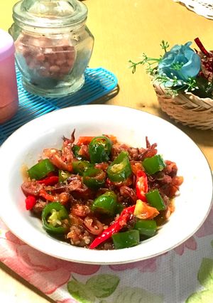 Foto resep Cumi asin Cabe ijo