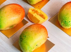 Una foto de Entremet de mango