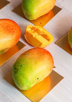 Una foto de Entremet de mango