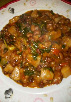 A picture of Yam and beans porridge.