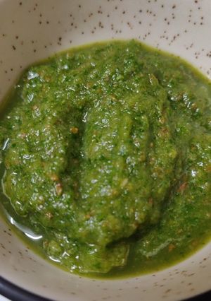 A picture of Quick Kadi Pata chutney.