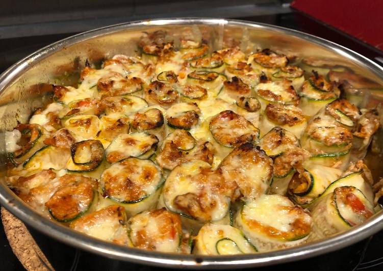 Step-by-Step Guide to Make Homemade Spicy chicken in zucchini roll-ups