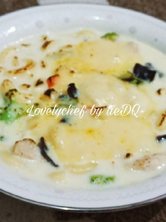 Foto resep Chicken Mac and Cheese Soup