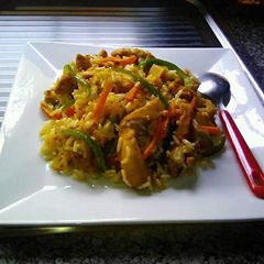 A picture of Shredded Chicken in Rice #myricedishcontest.