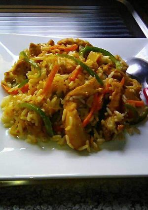 A picture of Shredded Chicken in Rice #myricedishcontest.