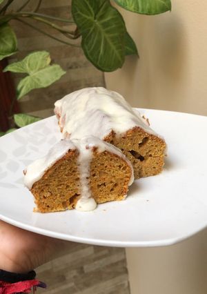 Una foto de Carrot cake integral húmedo