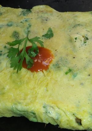 A picture of Palak bread omelete.