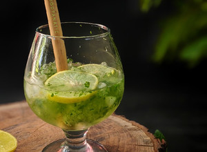 A picture of Refreshing Mint Sorbet Lemonade.