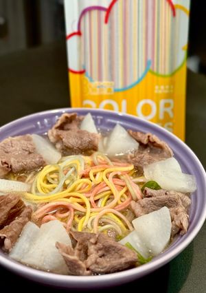 牛肉蘿蔔彩虹麵 的食譜成品照片