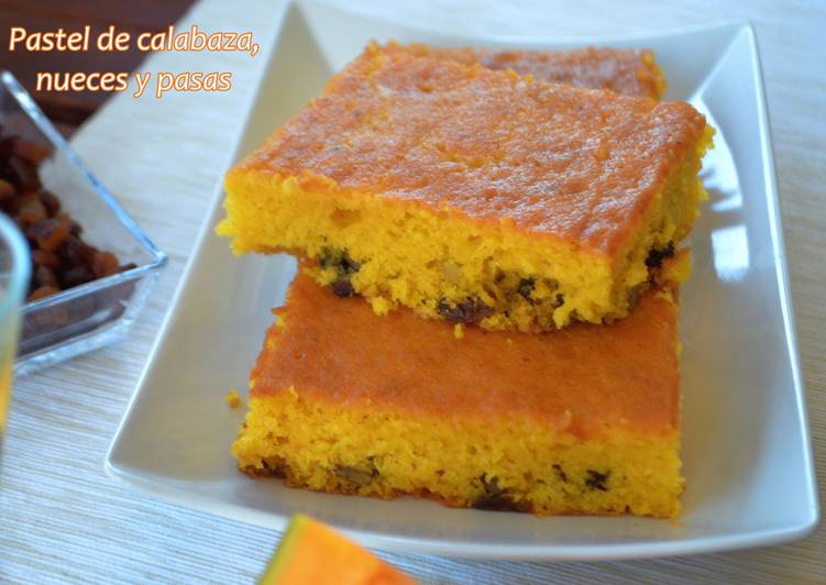 Tarta de calabaza, nueces y pasas. (Thermomix)