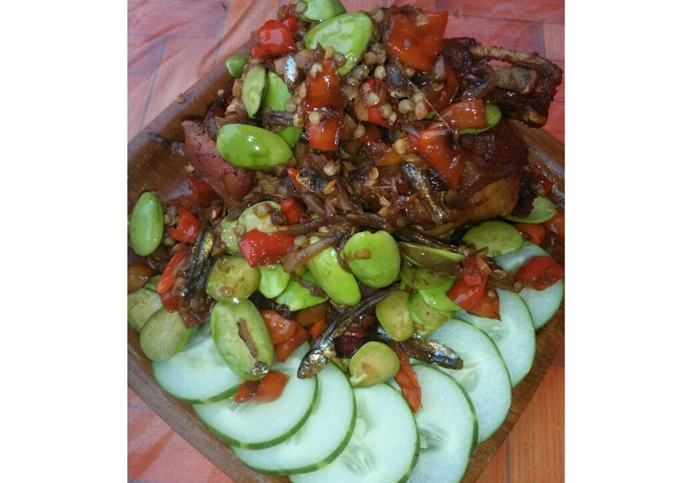 Cara Gampang Menyiapkan Ayam goreng siram sambel pete Anti Gagal