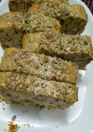 عکسی از دستور کیک ماست وگردو