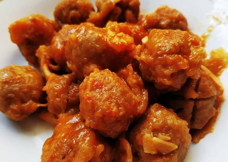 Easiest Way to Prepare Delicious Bakso Balado, gampang banget dan enak😁