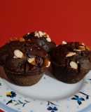 Muffins de chocolate y almendras saludables 160 cal x unidad
