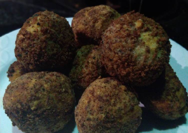 Easy Way to Cook Appetizing Bread crumbs coated yam balls
